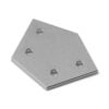 1 x Plate Connector - 45 Degree - Single Slot - 20 Series - Aluminium - Silver