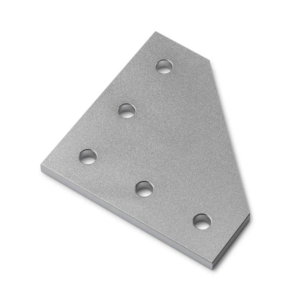 1 x Plate Connector - 90 Degree - Single Slot - 20 Series - Aluminium - Silver