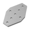 1 x Plate Connector - Cross - Single Slot - 20 Series - Aluminium - Silver
