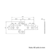 Technical Drawing Of Plate Connector - Cross - Single Slot - 20 Series - Steel - Grey