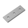 1 x Plate Connector - 3 Hole - Single Slot - 30 Series - Aluminium - Silver