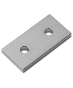 1 x Plate Connector - 2 Hole - Single Slot - 40 Series - Aluminium - Silver
