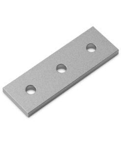 1 x Plate Connector - 3 Hole - Single Slot - 40 Series - Aluminium - Silver