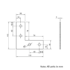 Technical Drawing Of Plate Connector - 90 Degree - Single Slot - 40 Series - Steel - Grey