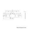 Technical Drawing Of Plate Connector - Cross - Single Slot - 40 Series - Steel - Grey