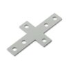 1 x Plate Connector - Cross - Single Slot - 40 Series - Steel - Grey