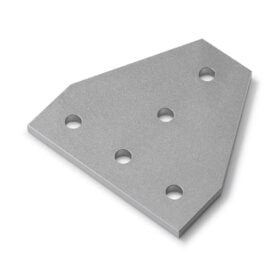 1 x Plate Connector - T - Single Slot - 40 Series - Aluminium - Silver