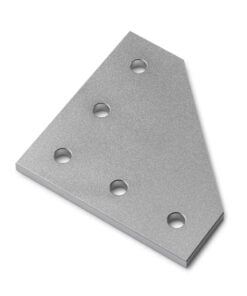 1 x Plate Connector - 90 Degree - Single Slot - 45 Series - Aluminium - Silver