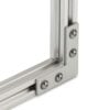 Plate Connector - 90 Degree - Single Slot - 45 Series - Steel - Grey - With Fixings Joining Aluminium Extrusion