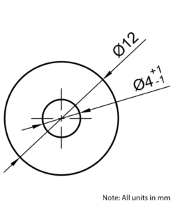 Technical Drawing of Hardened Ground Linear Shaft - Hollow - 12mm - Cut To Size