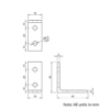 Technical Drawing Of Universal Corner Bracket - 20 Series - 20x40