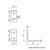 Technical Drawing Of Universal Corner Bracket - 40 Series - 40x80