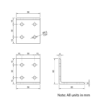 Technical Drawing Of Universal Corner Bracket - 30 Series - 60x60