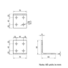 Technical Drawing Of Universal Corner Bracket - 40 Series - 80x80