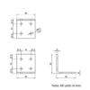 Technical Drawing Of Universal Corner Bracket - 45 Series - 90x90