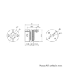 Technical Drawing Of Disc Flexible Shaft Coupling - 1/4 - 12mm