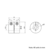 Technical Drawing Of Rigid Shaft Coupling - 1/4 - 12mm