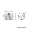 Technical Drawing Of Helical Beam Flexible Shaft Coupling - 1/4 - 8mm