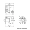 Technical Drawing Of Oldham Flexible Shaft Coupling - 1/4 - 8mm