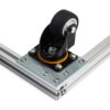 Castor - Plate - Swivel - 100mm - Brake mounted on aluminium extrusion