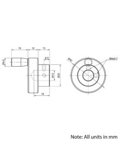 Technical Drawing Of Handwheel - 12mm
