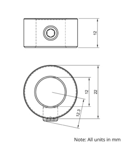 Technical Drawing Of Set Screw Shaft Collar - 12mm