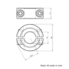 Technical Drawing Of Double Split Shaft Collar - 12mm