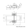 Technical Drawing Of Mechanical Latch - 30 to 40 Series & 40 to 40 Series