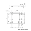 Technical Drawing Of Castor Plate - Corner - 30 Series