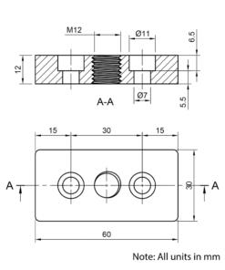 Technical Drawing Of Edge Plate - 30 Series
