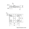 Technical Drawing Of Aluminium Hinge - 40 Series - Silver