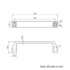 Technical Drawing Of Aluminium Handle - 40 & 45 Series