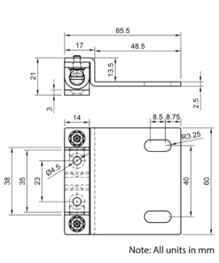 Technical Drawing Of Magnetic Catch Mount - 40 to 45 Series