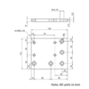 Technical Drawing Of Castor Plate - Corner - 40 Series