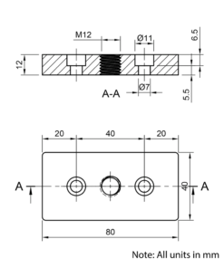 Technical Drawing Of Edge Plate - 40 Series