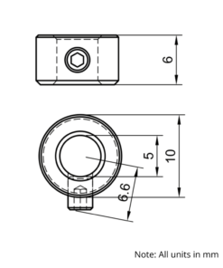 Technical Drawing Of Set Screw Shaft Collar - 5mm