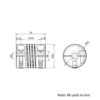 Technical Drawing Of Helical Beam Flexible Shaft Coupling - 5mm - 8mm
