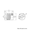Technical Drawing Of Slit Beam Flexible Shaft Coupling - 5mm - 8mm