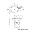 Technical Drawing Of Castor - Plate - Swivel - 63mm - Brake
