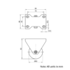 Technical Drawing Of Castor - Plate - Fixed - 63mm