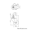 Technical Drawing Of Castor - Stud - Swivel - 63mm