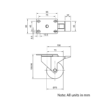 Technical Drawing Of Castor - Plate - Swivel - 75mm - Brake