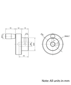 Technical Drawing Of Handwheel - 8mm