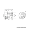 Technical Drawing Of Curved Jaw Flexible Shaft Coupling - 8mm - 10mm