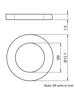 Technical Drawing Of Bearing Bushing - 8mm