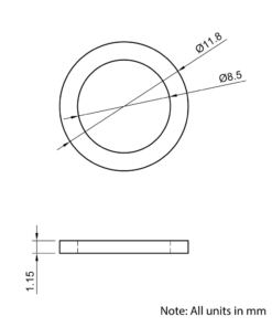 Technical Drawing Of Bearing Shim - 8mm