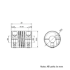 Technical Drawing Of Helical Beam Flexible Shaft Coupling - 8mm - 8mm