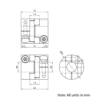 Technical Drawing Of Oldham Flexible Shaft Coupling - 8mm - 8mm
