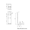 Technical Drawing Of Floor Bracket - 20 Series - Double Slot
