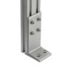 Floor Bracket - 20 Series - Double Slot mounted on aluminium extrusion
